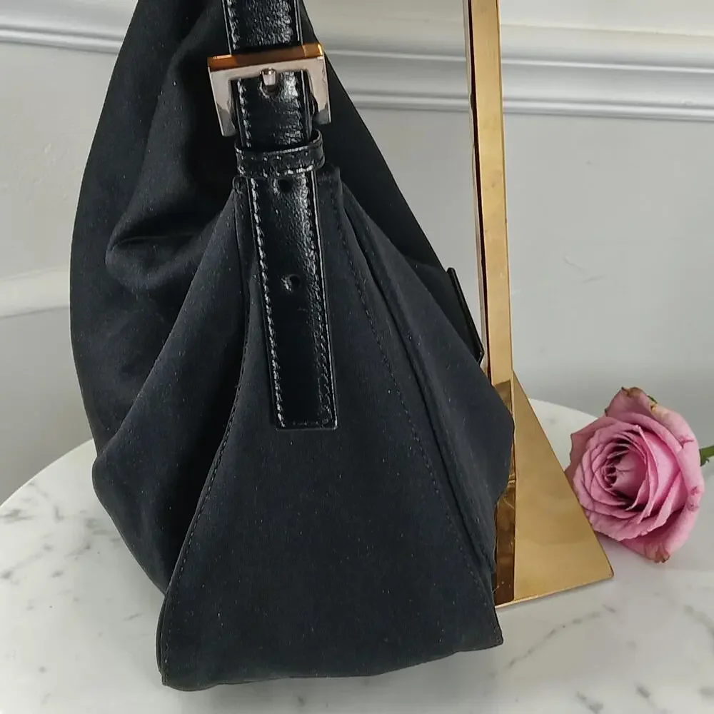 Authentic Fendi Mamma Black Neoprene Baguette Shoulder Bag COA Verified Seller - Picture 5 of 16